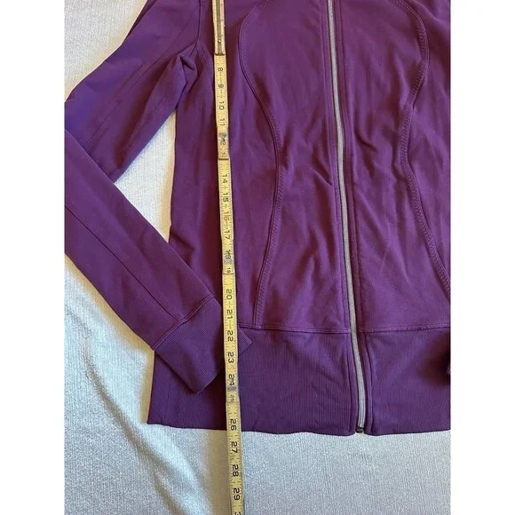 Lululemon Nice Asana Jacket Plum Maroon Purple Size 10 Full Zip - Picture 5 of 9
